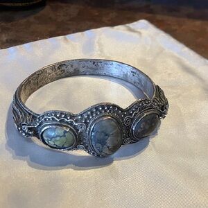 Handmade bracelet Asian dragon cuff with stones arm cuff Large bangle bracelet